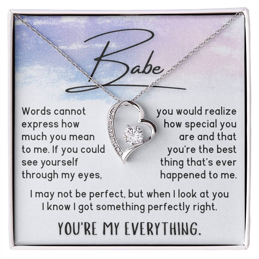 Babe Necklace - You'Re My Everything - Brush Stroke Forever Love Necklace
