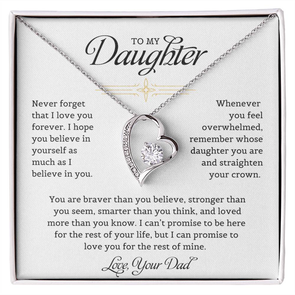 To My Daughter  Never Forget That I Love You - Forever Love Necklace Forever Love Necklace