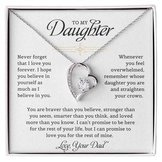 To My Daughter  Never Forget That I Love You - Forever Love Necklace Forever Love Necklace