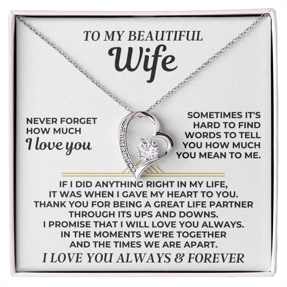 To My Beautiful Wife - Forever Love Gift Set - Ss547 Forever Love Necklace