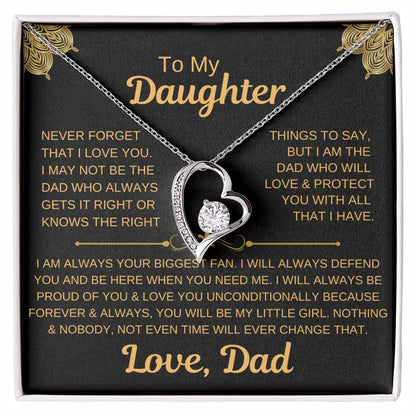 To My Daughter-Forever Love Necklace Forever Love Necklace