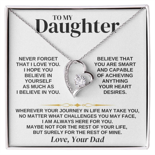 To My Daughter - Love Dad - Necklace Gift Set - Ss346 Forever Love Necklace