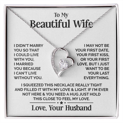 Heart Necklace - My Beautiful Wife Forever Love Necklace