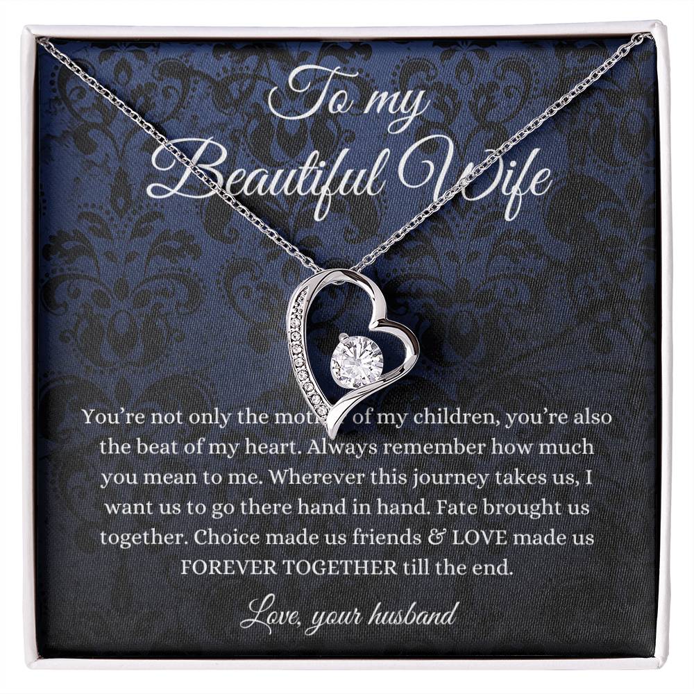 To My Beautiful Wife From Husband Forever Love Necklace