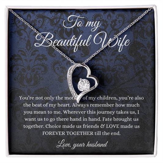 To My Beautiful Wife From Husband Forever Love Necklace