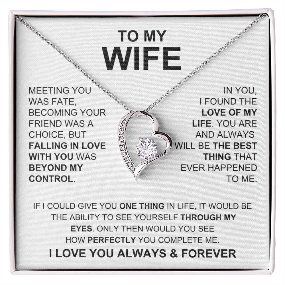 Forever Necklace - To My Wife White Forever Love Necklace