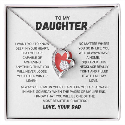 To My Daughter - Forever Love Necklace Forever Love Necklace