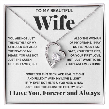 To My Beautiful Wife Beat Of My Heart Forever Love Necklace Forever Love Necklace