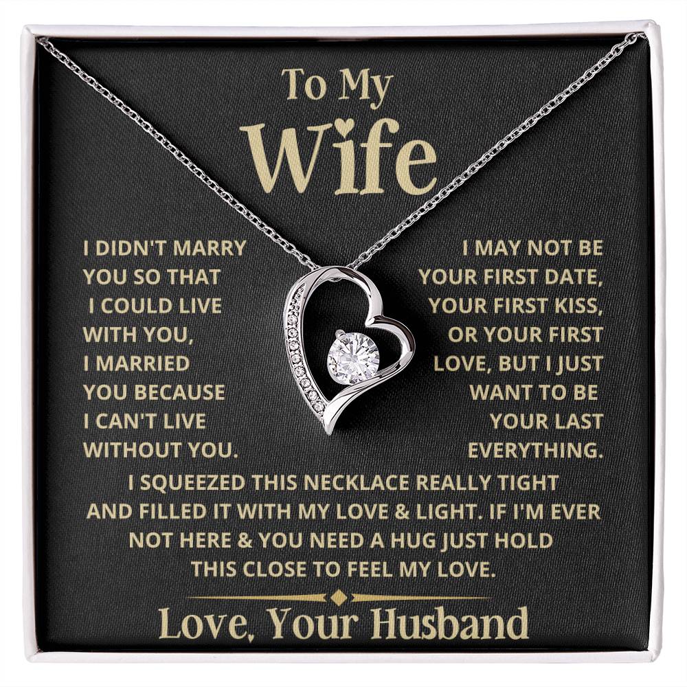 To My Wife  Heart Necklace Forever Love Necklace
