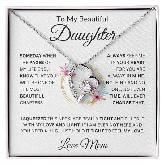 To My Beautiful Daughter  Always Keep Me In Your Heart  Love Mom  Fl Necklace Forever Love Necklace