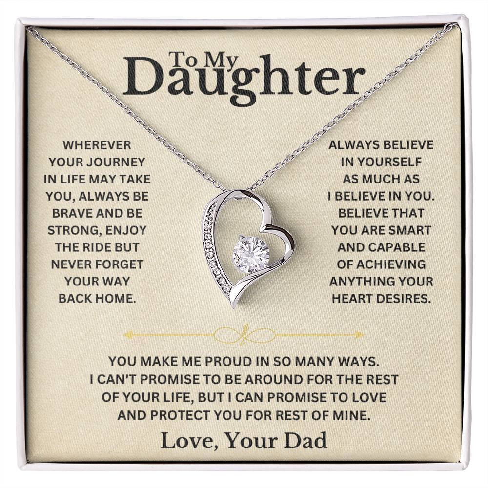 To My Daughter - Love Dad - Necklace Gift Set Forever Love Necklace