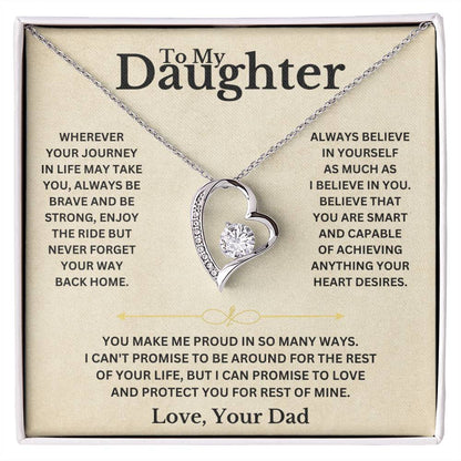 To My Daughter - Love Dad - Necklace Gift Set Forever Love Necklace