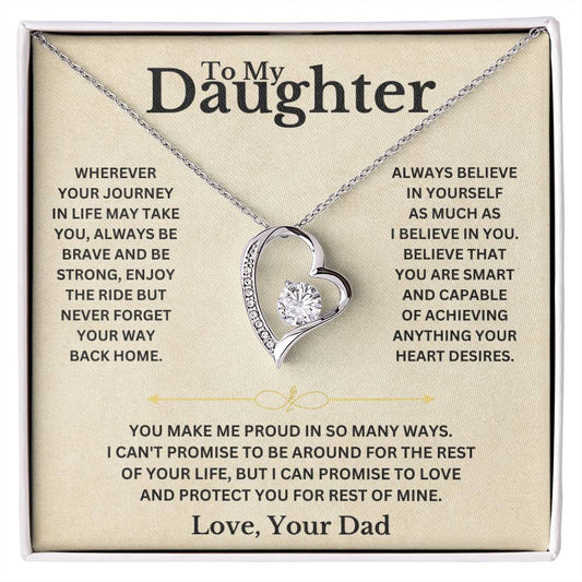 To My Daughter - Love Dad - Necklace Gift Set Forever Love Necklace