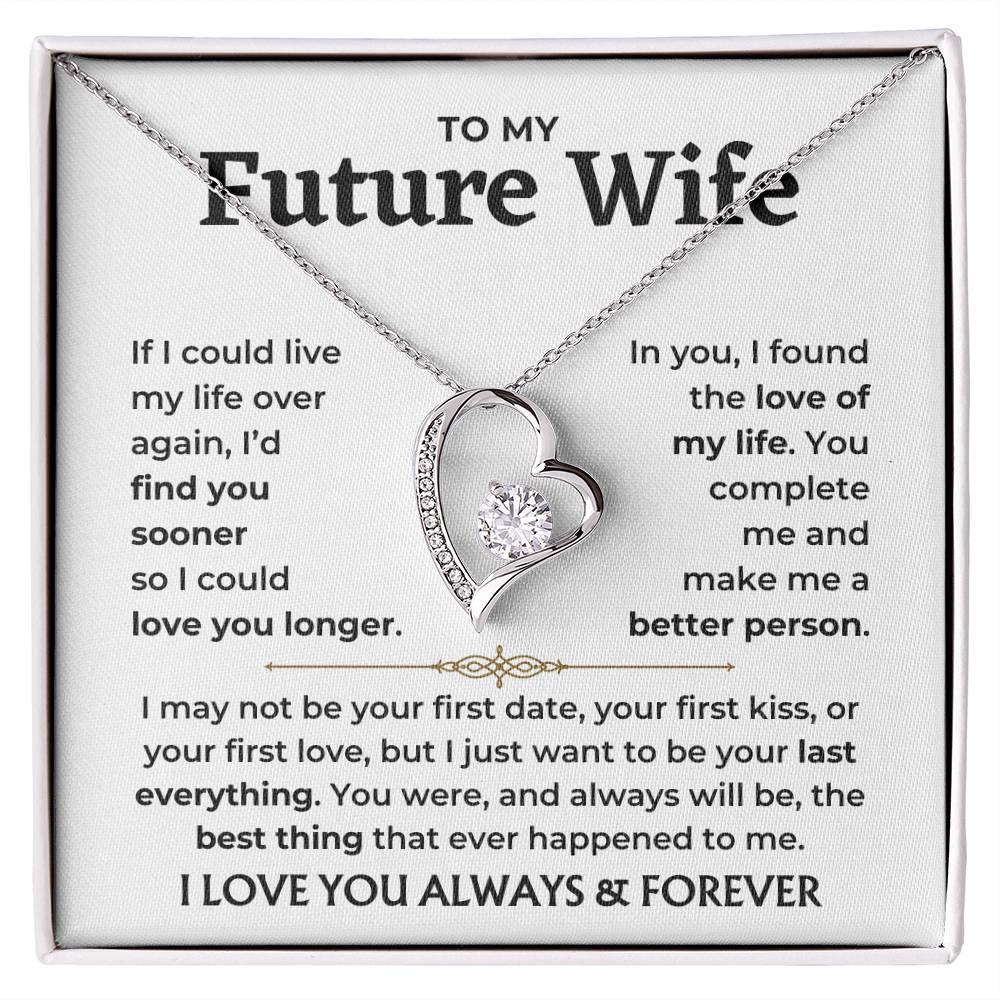 To My Future Wife - You Complete Me Forever Love Necklace Gift Set - Forever Love Necklace