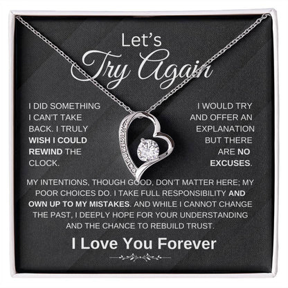 Let'S Try Again  Forgive Me Forgifor Ever Love Necklace  Wife Soulmate Girlfriend Forever Love Necklace