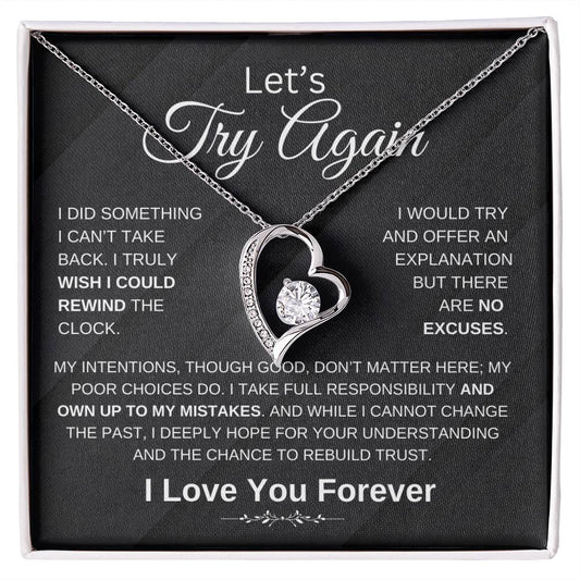 Let'S Try Again  Forgive Me Forgifor Ever Love Necklace  Wife Soulmate Girlfriend Forever Love Necklace