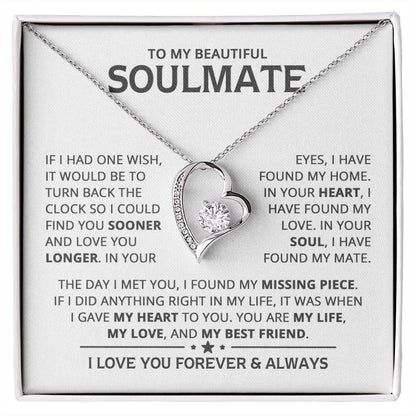 My Beautiful Soulmate Heart Necklace  Forever Love Necklace
