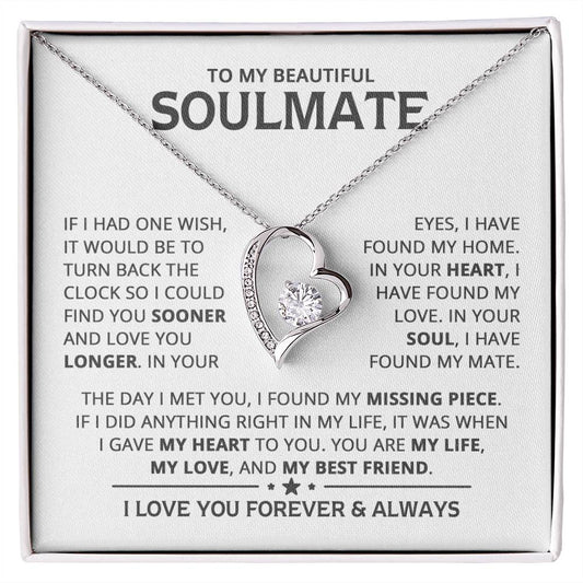 My Beautiful Soulmate Heart Necklace  Forever Love Necklace