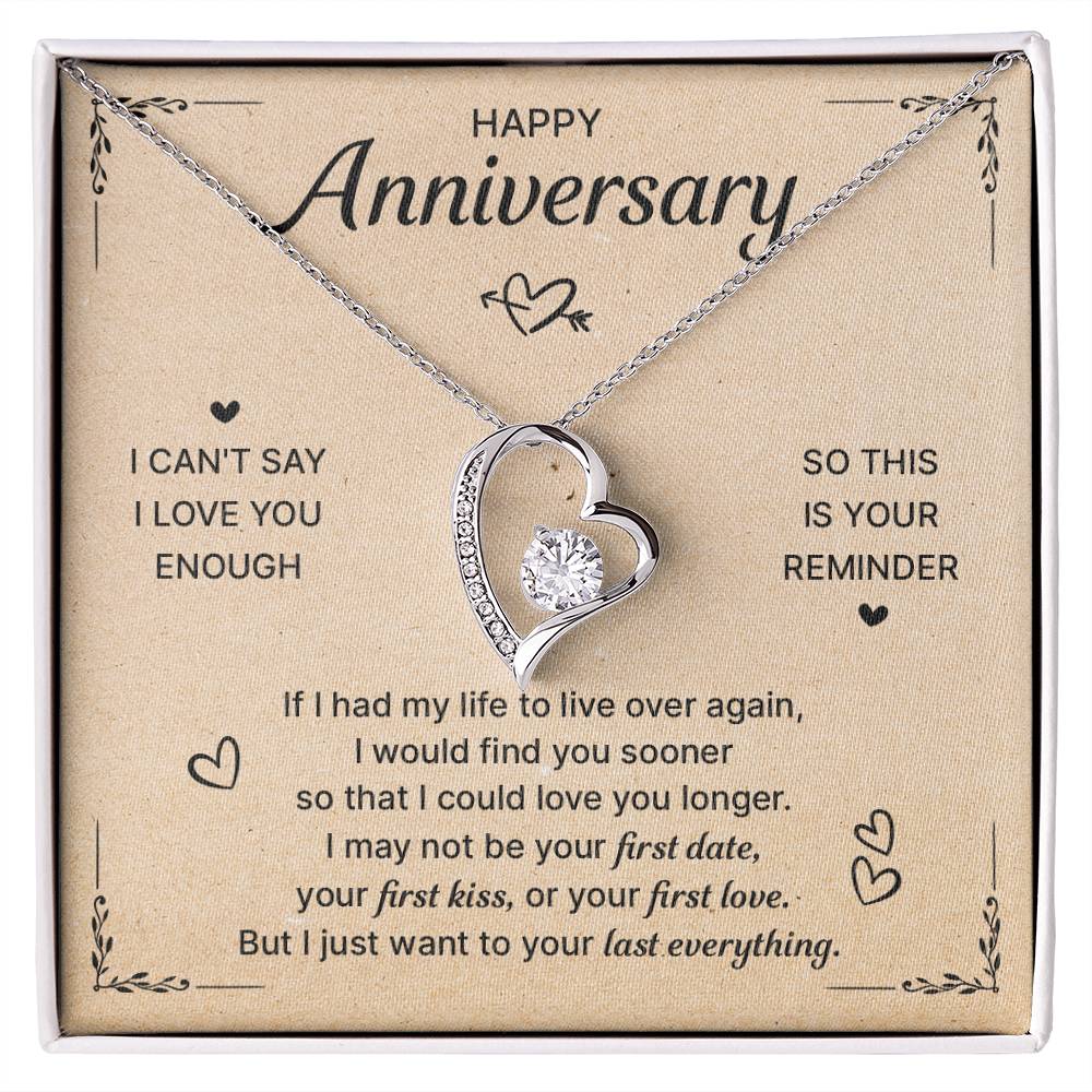Happy Anniversary Last Everything Forever Love Necklace Forever Love Necklace