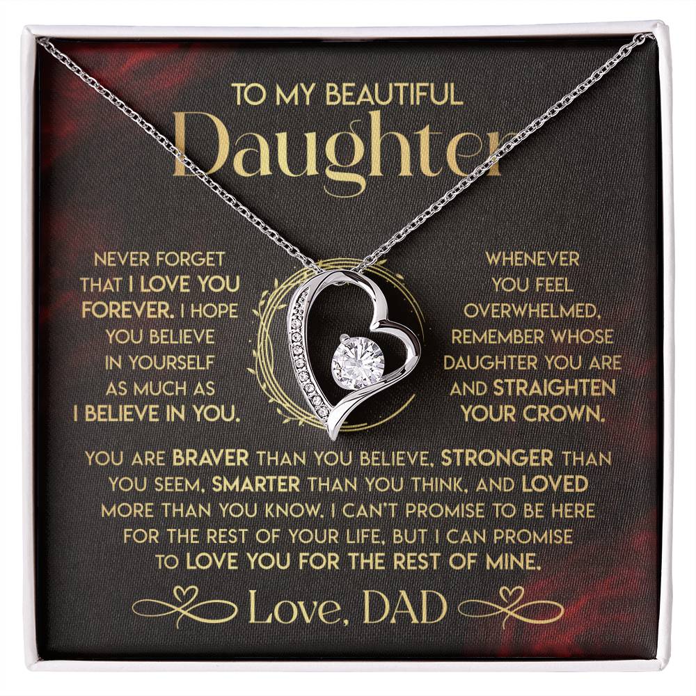 To My Daughter - Never Forget That I Love You - Forever Love Forever Love Necklace