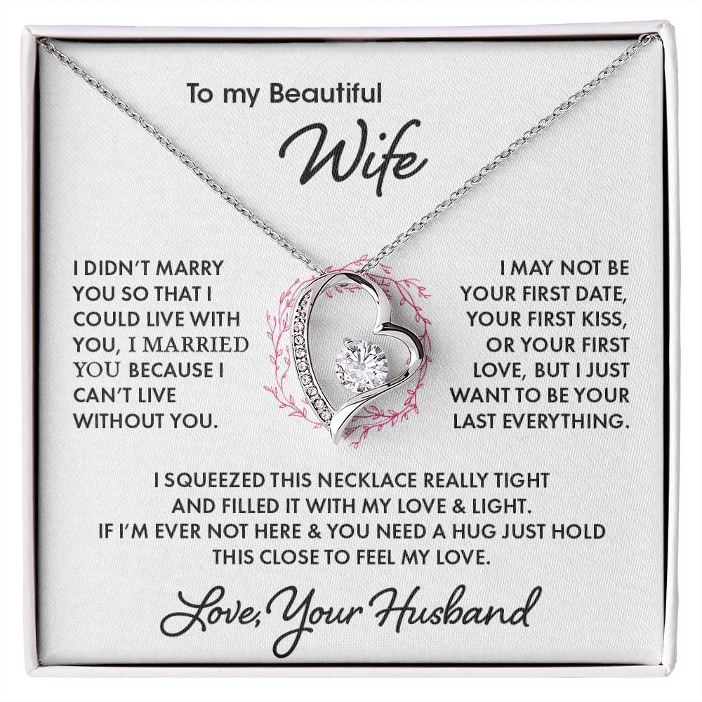 To My Beautiful Wife - Forever Love Necklace Forever Love Necklace