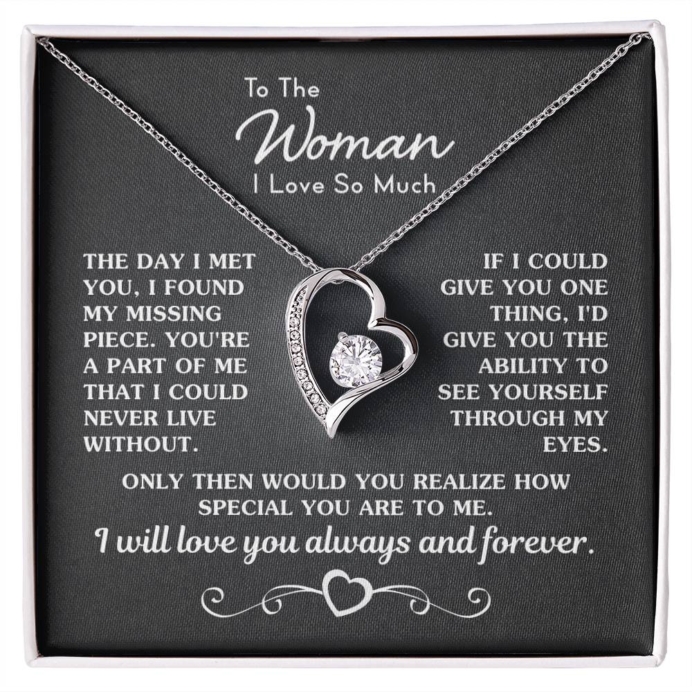 To The Woman I Love My Missing Piece Necklace Forever Love Necklace