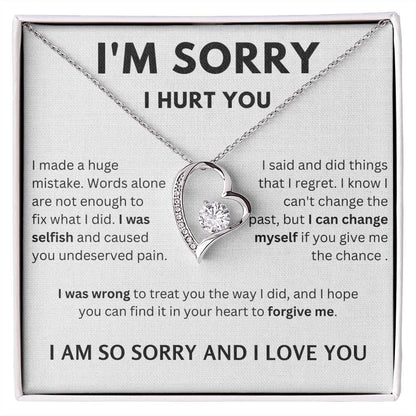 I'M Sorry I Hurt  You - White Forever Love Necklace