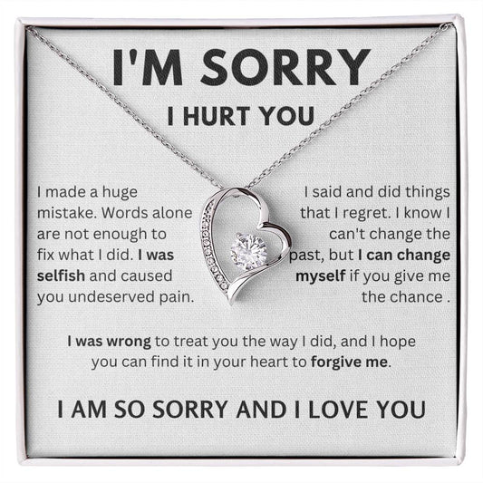 I'M Sorry I Hurt  You - White Forever Love Necklace