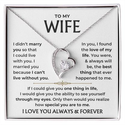 To My Beautiful Wife - Love Of My Life Forever Love Necklace Gift Set - Forever Love Necklace