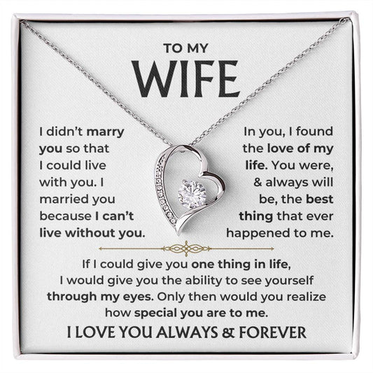 To My Beautiful Wife - Love Of My Life Forever Love Necklace Gift Set - Forever Love Necklace