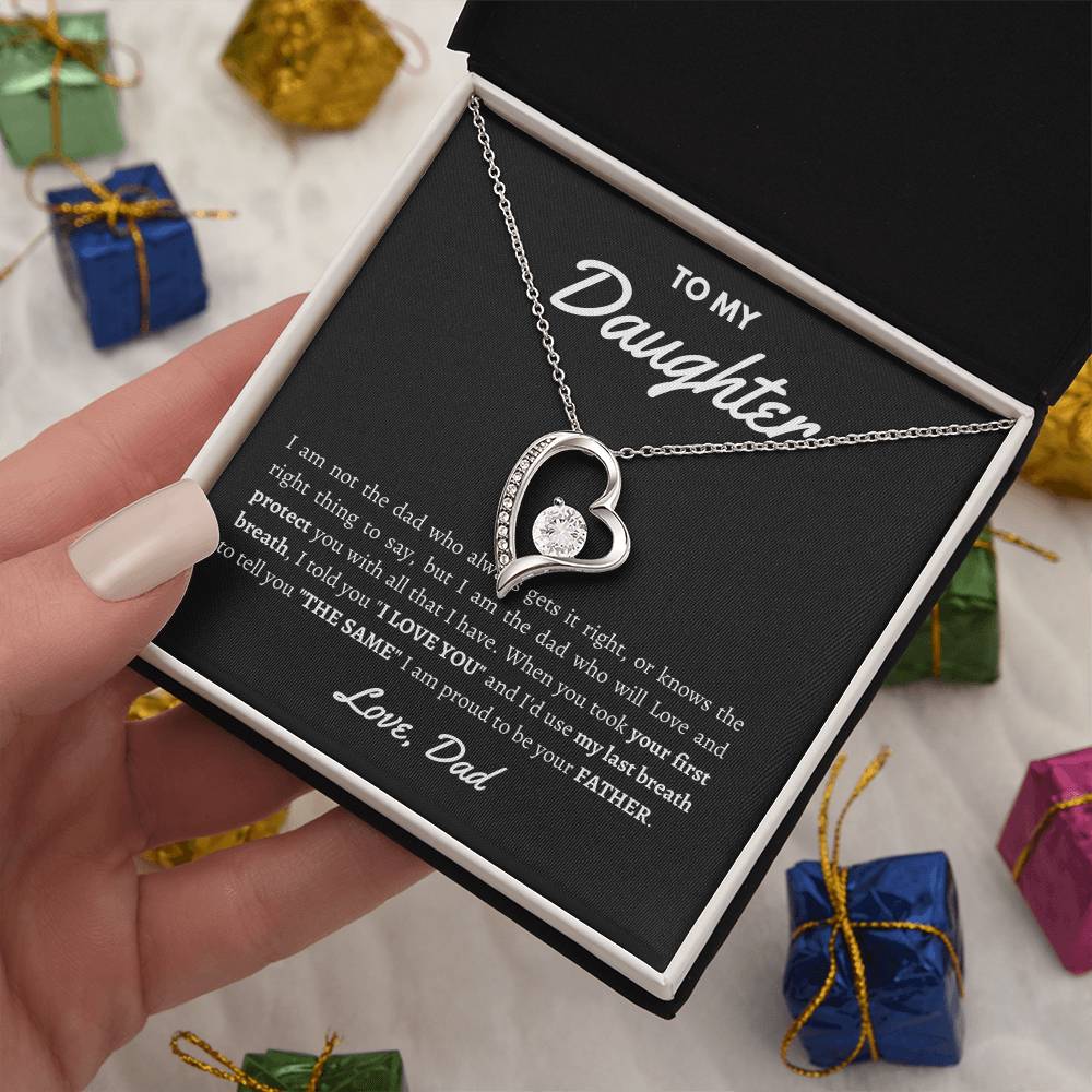 Xmas Love Necklace Gift From Dad - Show Her Your Love With This Unique Father-Daughter Jewelry For Birthday 2 Forever Love Necklace
