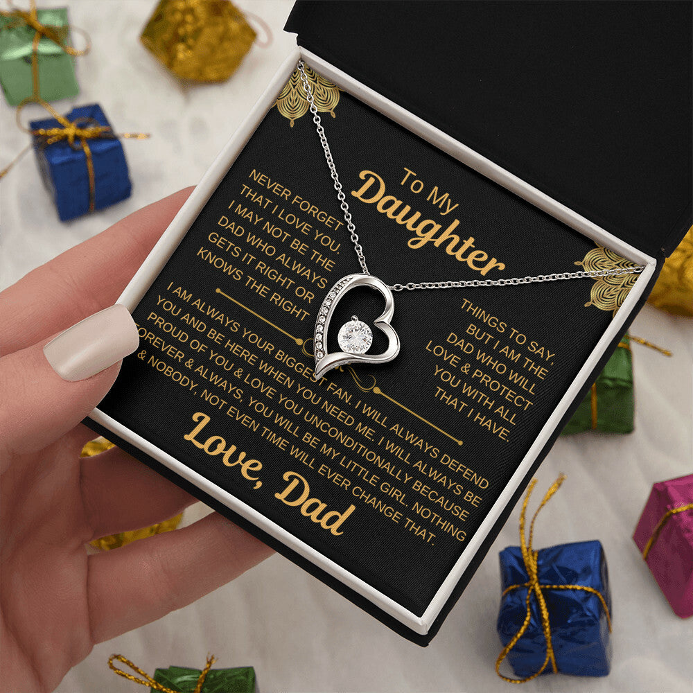 To My Daughter-Forever Love Necklace Forever Love Necklace
