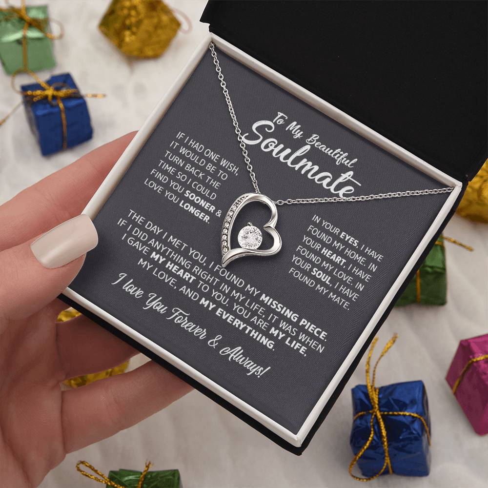 To My Beautiful Soulmate - In Your Eyes, I Have Found My Home Forever Love Necklace