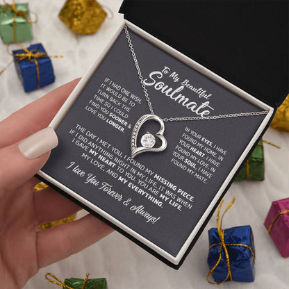 To My Beautiful Soulmate - In Your Eyes, I Have Found My Home Forever Love Necklace