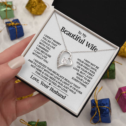 Heart Necklace - My Beautiful Wife Forever Love Necklace