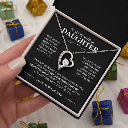 Daughter My Last Breath Forever Love Necklace Gift Forever Love Necklace