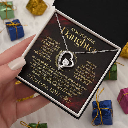 To My Daughter - Never Forget That I Love You - Forever Love Forever Love Necklace