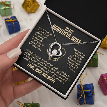 Beautiful Wife Heart Necklace  Love Husband Forever Love Necklace