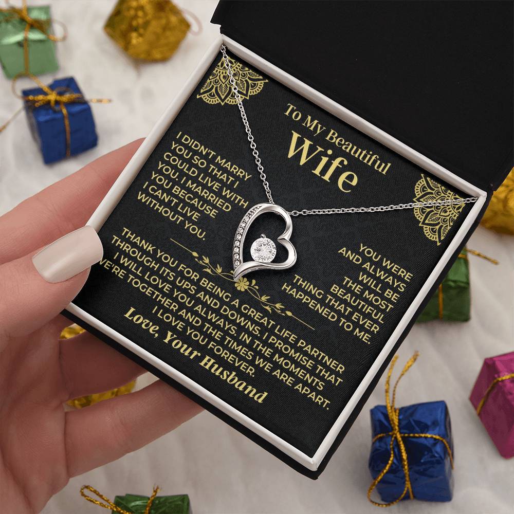 To My Beautiful Wife - Forever Love Gift Set - Ss526 Forever Love Necklace