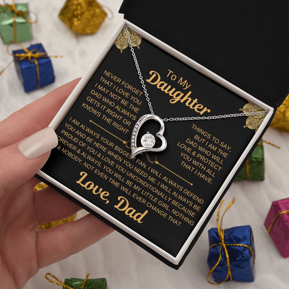 To My Daughter-Forever Love Necklace Forever Love Necklace