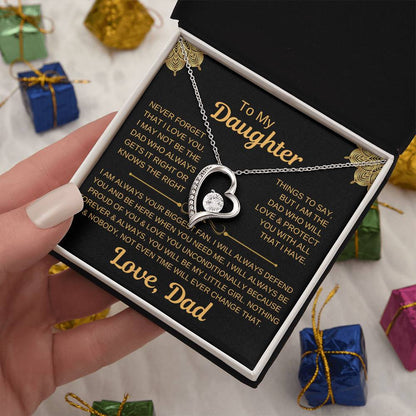 To My Daughter-Forever Love Necklace Forever Love Necklace