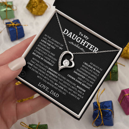 Gift For Daughter From Dad Let Your Crown Shine Bright Necklace Forever Love Necklace