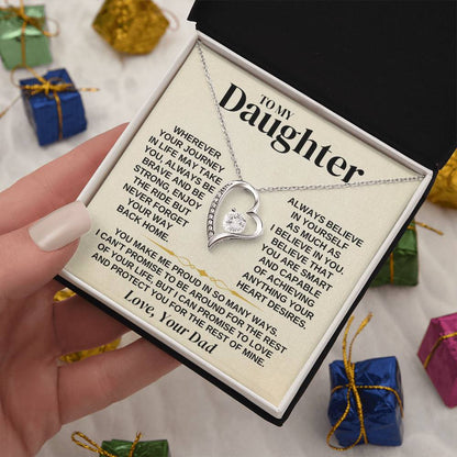 To My Daughter - Love Dad - Necklace Gift Set - Ss318 Forever Love Necklace