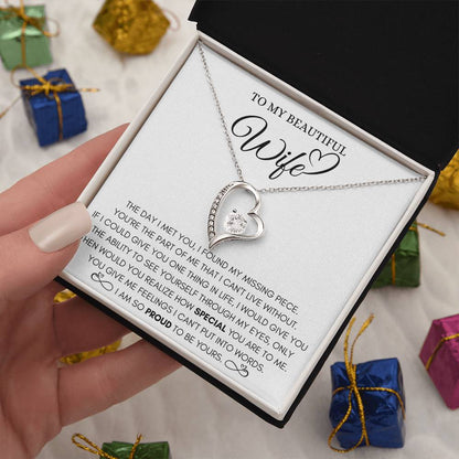 Wife - I Am So Proud To Be Yours. Forever Love & Earrings Set Forever Love Necklace