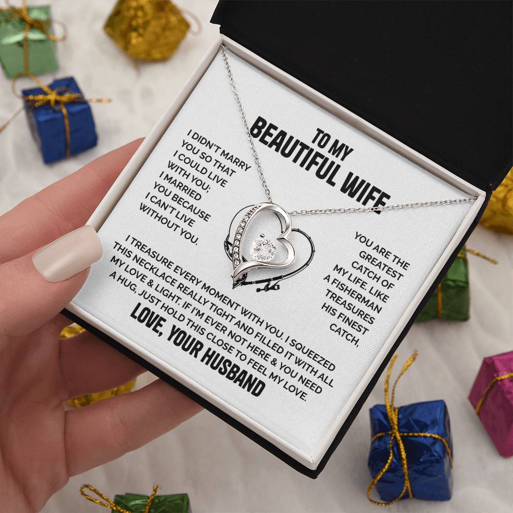 Wife Heart Necklace  Love Husband Forever Love Necklace