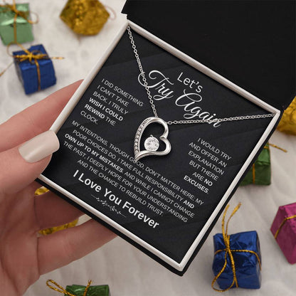 Let'S Try Again  Forgive Me Forgifor Ever Love Necklace  Wife Soulmate Girlfriend Forever Love Necklace