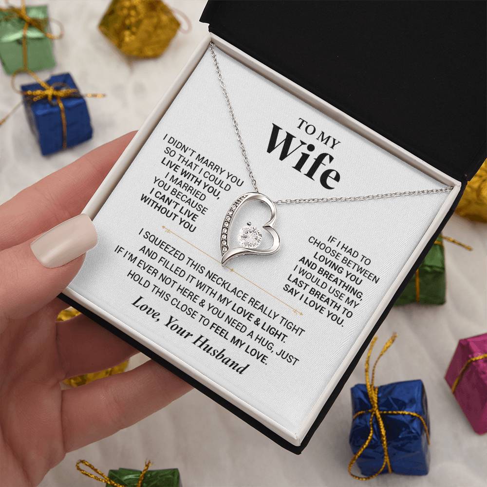 To My Wife Necklace, Christmas Gift For Wife, Christmas Gifts For Her, Wife Gift Forever Love Necklace
