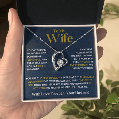 To My Wife - Forever Love Necklace & Earring Set - You Are My Treasure Forever Love Necklace