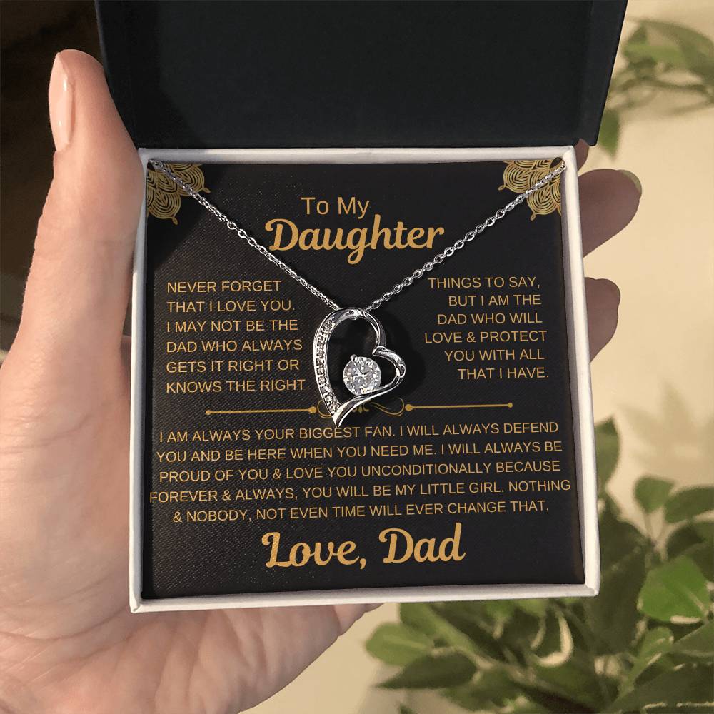 To My Daughter-Forever Love Necklace Forever Love Necklace