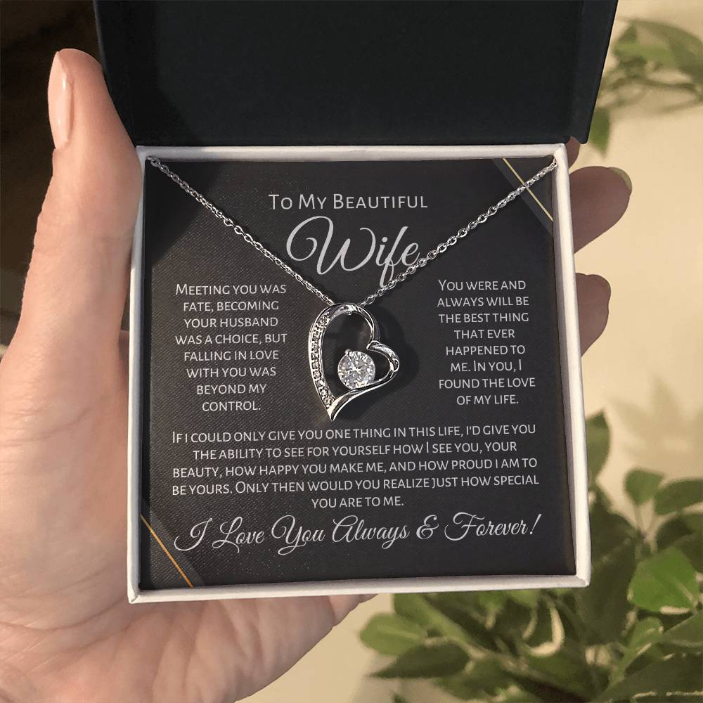 To My Beautiful Wife - One Thing - Forever Love Necklace